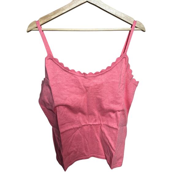 J. Crew NWT Factory Women’s Scalloped Top Shell Coral Size XL - Picture 1 of 5